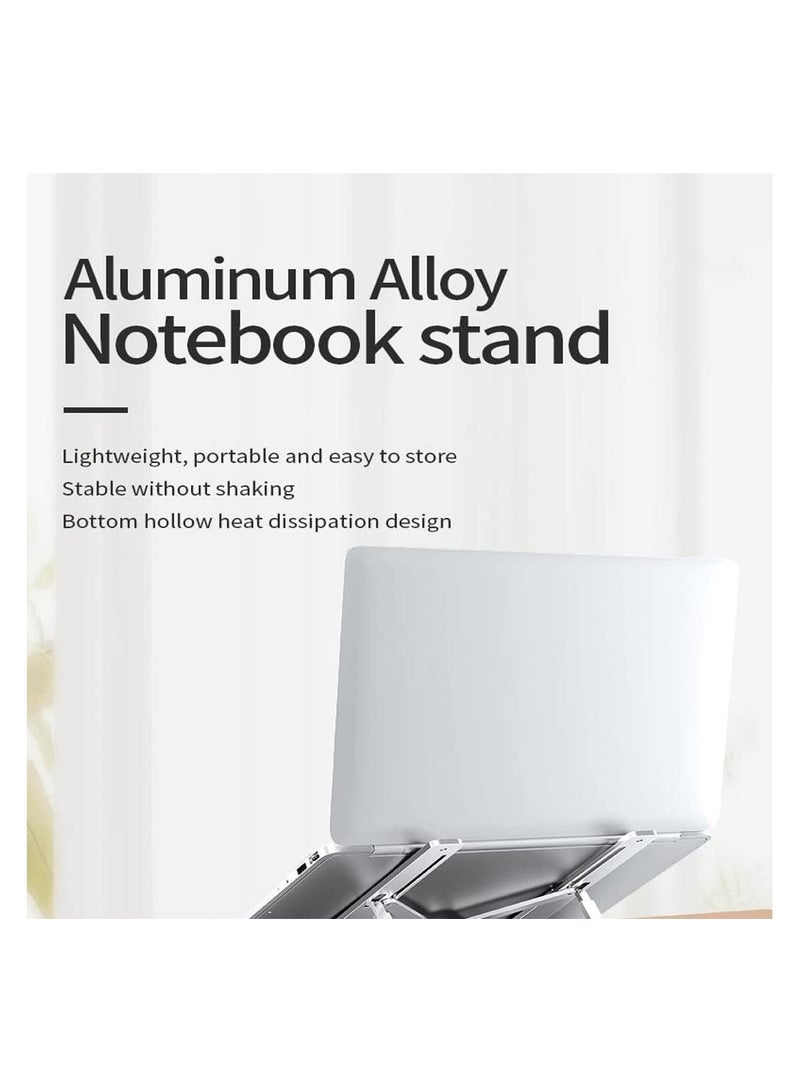 A.M Aluminum Alloy Laptop Stand, Tablet Stand, PC Stand, Folding Stand, 6-Speed Height and Angle Adjustment, Relieve Back Pain/Humpback/Shoulder Stiffness/Improve Posture - Image 4