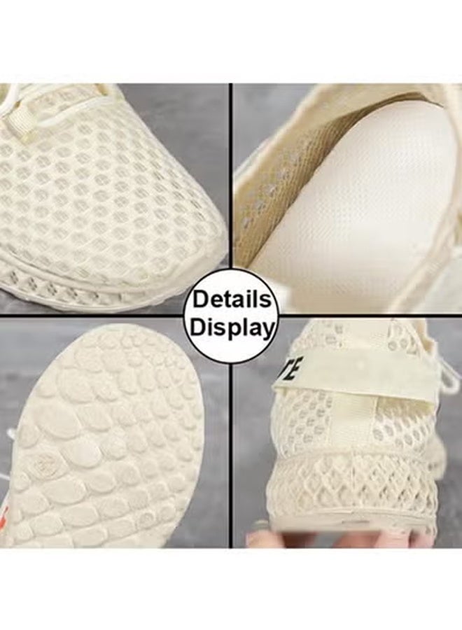 ZCM-HAPPY Hollow Mesh Sneakers for Men and Women - Summer Casual Breathable Thin Athletic Shoes with Soft Bottom for Running, Couple Style Flying Woven Sports Shoes - Image 4