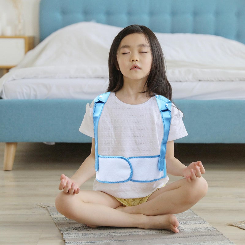 Blue Posture Corrector Belt for Spine Alignment and Back Support Adjustable - Image 5