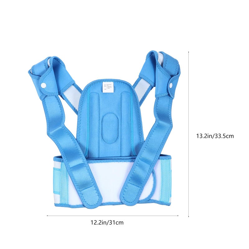 Blue Posture Corrector Belt for Spine Alignment and Back Support Adjustable - Image 3