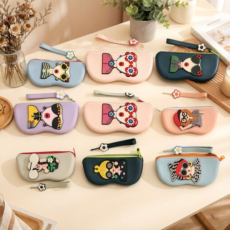 Silicone Eyeglass Case Portable with Zipper - Image 1