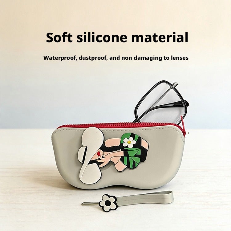 Silicone Eyeglass Case Portable with Zipper - Image 3