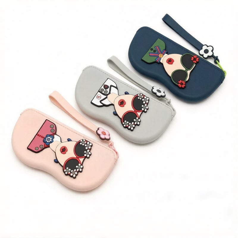 Silicone Eyeglass Case Portable with Zipper - Image 5