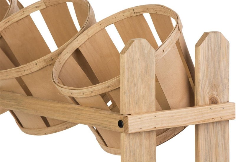 Displays2go Tiered Wooden Display Floor Standing 9 Baskets  Oak PN9BKTOAK - Image 4