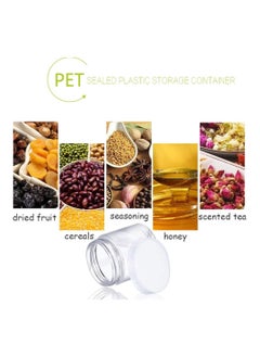 Generic ASAQ Clear Plastic Jars, Empty Candy Storage Jars 82.9x440ml, 10.9cm Height x 8.4cm Width Reusable Jar with Clear Airtight Lids, Large Round Dry Food Container for Home Kitchen Organization Nuts Noodles Made in Saudi Arabia  - Image 4