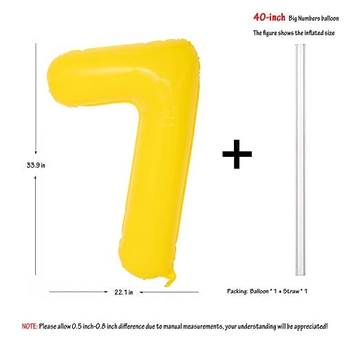 CHANGZHONG 40 In yellow graffiti Number Balloons Helium Foil Mylar Balloon Birthday Party banquet Decoration Digital 7 - Image 5
