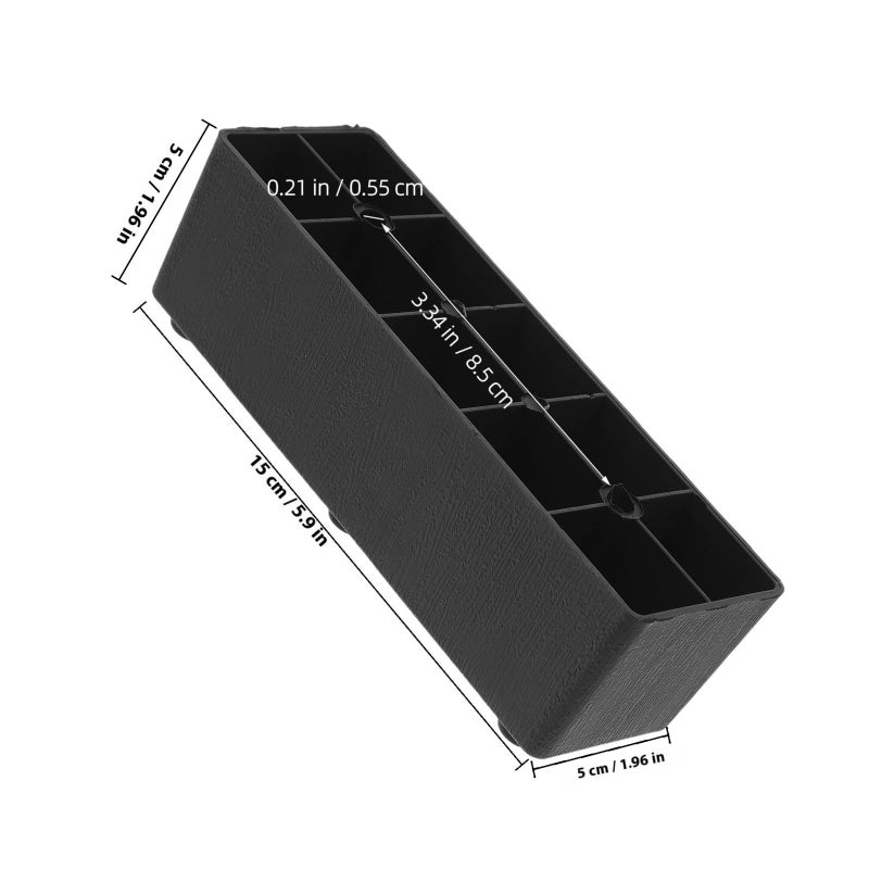Black Plastic Furniture Risers 5cm Height 4pcs Set For Bed Sofa Table Legs - Image 3