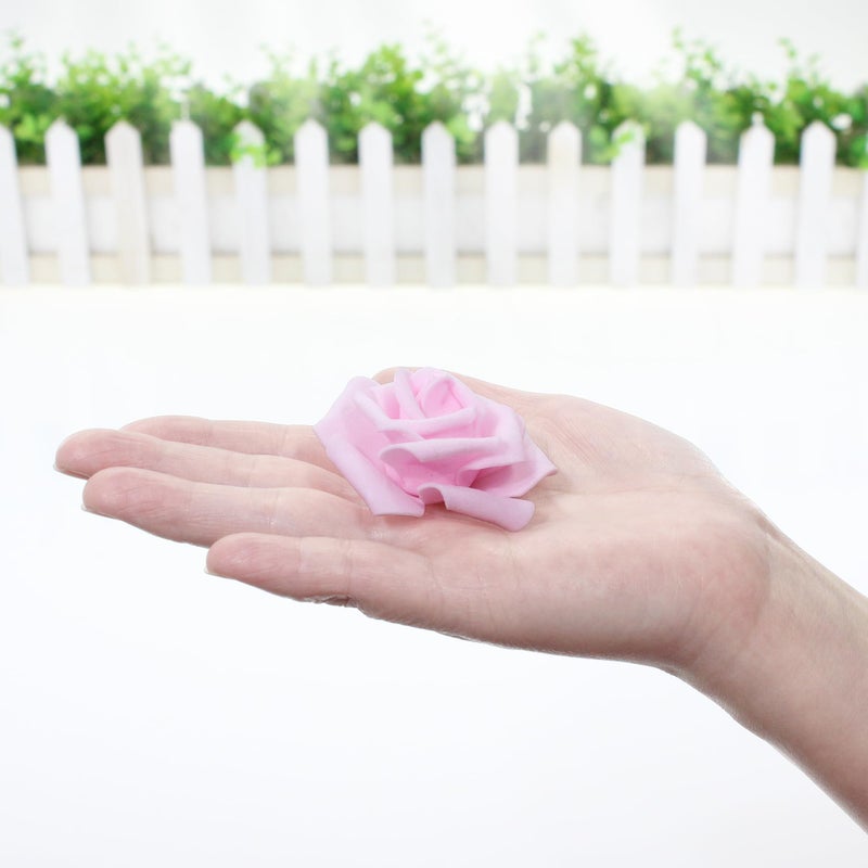 Vignor 100 Pcs 2 Inch Artificial Flowers Faux Foam Fake Rose Head Bulk for Home Decor Wedding Decoration Bridal Shower Wall Table Centerpiece Arrangement DIY Craft (4 Shades of Pink White) - Image 5