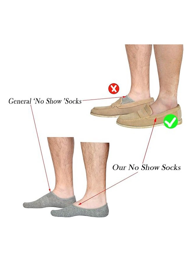 Mens Truly No Show Socks With Non Slip Grips Women Cotton Low Cut Socks for Loafer Sneakers Boat Shoes 6Pairs Black White Grey - Image 5
