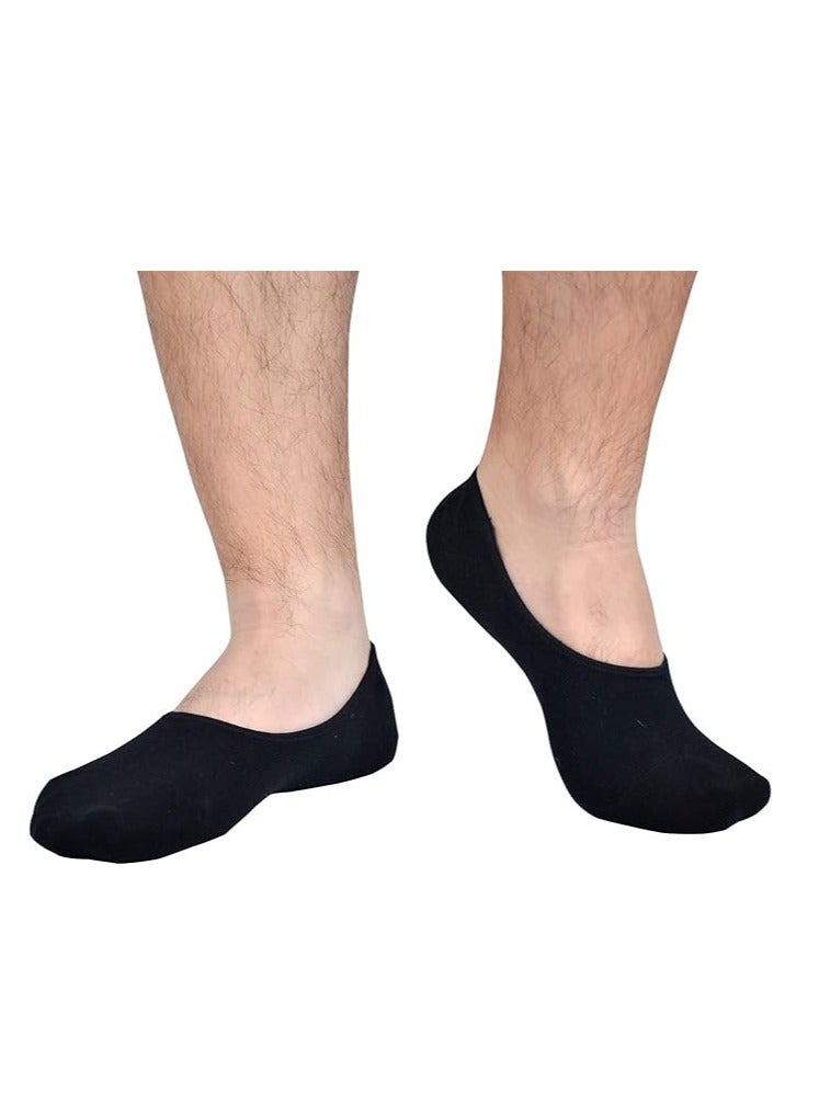 Mens Truly No Show Socks With Non Slip Grips Women Cotton Low Cut Socks for Loafer Sneakers Boat Shoes 6Pairs Black White Grey - Image 3