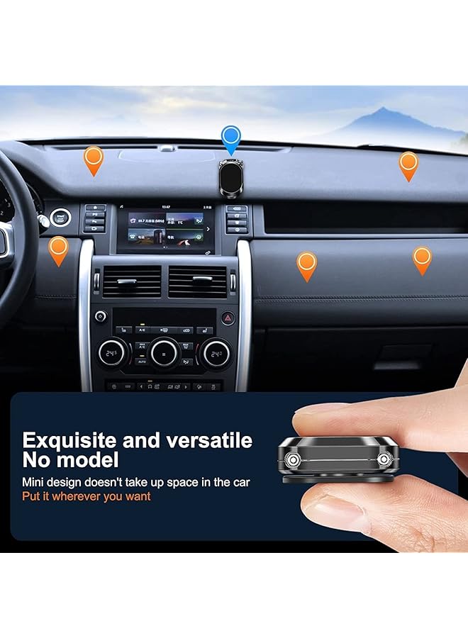 Excefore Car Magnetic Folding Phone Holder,【Super Magnet】【With 2 Metal Plates】Alloy Car Magnetic Phone Holder,【720° Rotation】 Universal Dashboard Car Holder Fit For Iphone,Samsung And Other Phones (Silver) - Image 2