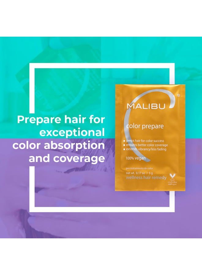 Malibu C Color Prepare Wellness Hair Remedy (1 Packet) - Extends Hair Color Vibrancy & Counteracts Discoloration - Hair Care Remedy for Color Treated Hair - Image 4