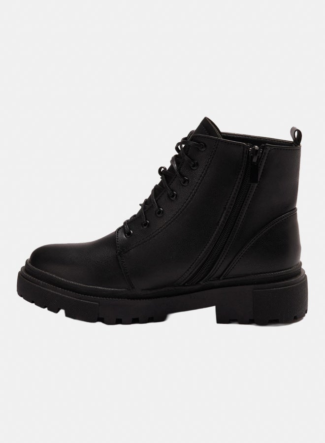 XO Style Leather Ankle Boot - Black - Image 4