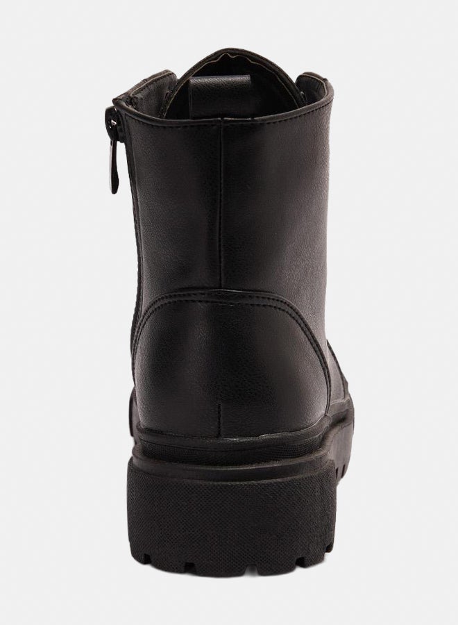 XO Style Leather Ankle Boot - Black - Image 3