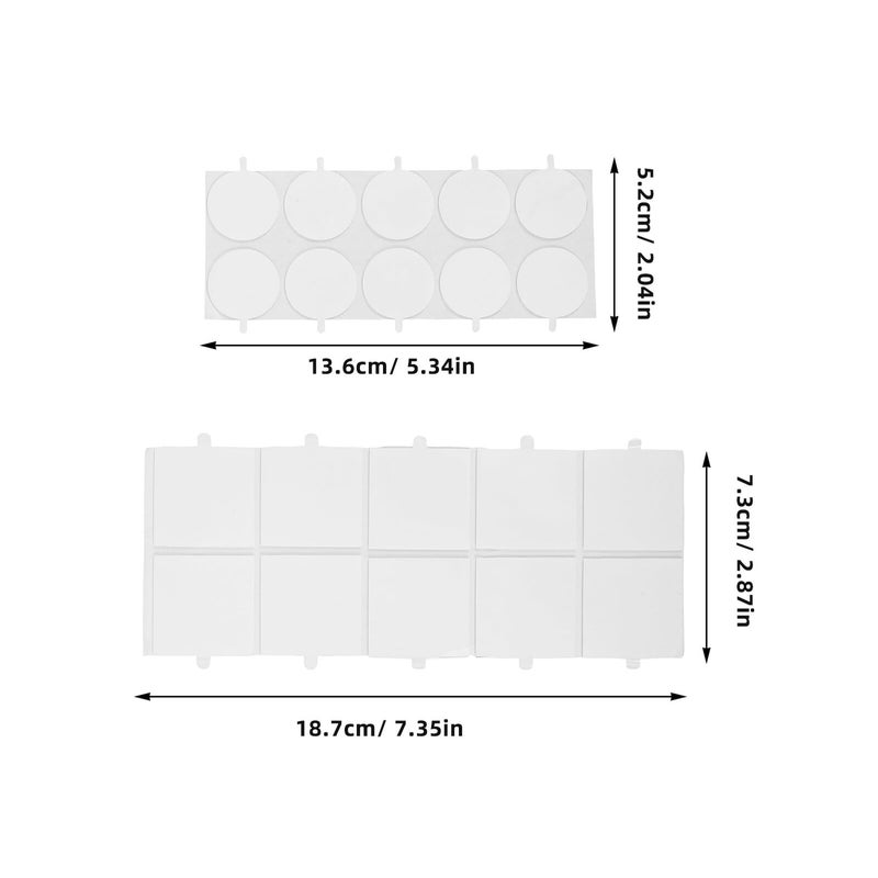 Removable Double Sided Adhesive Tape 100 Pieces Round 25mm And Square 35mm Mounting Dots For Wall Safe Poster Hanging - Image 3