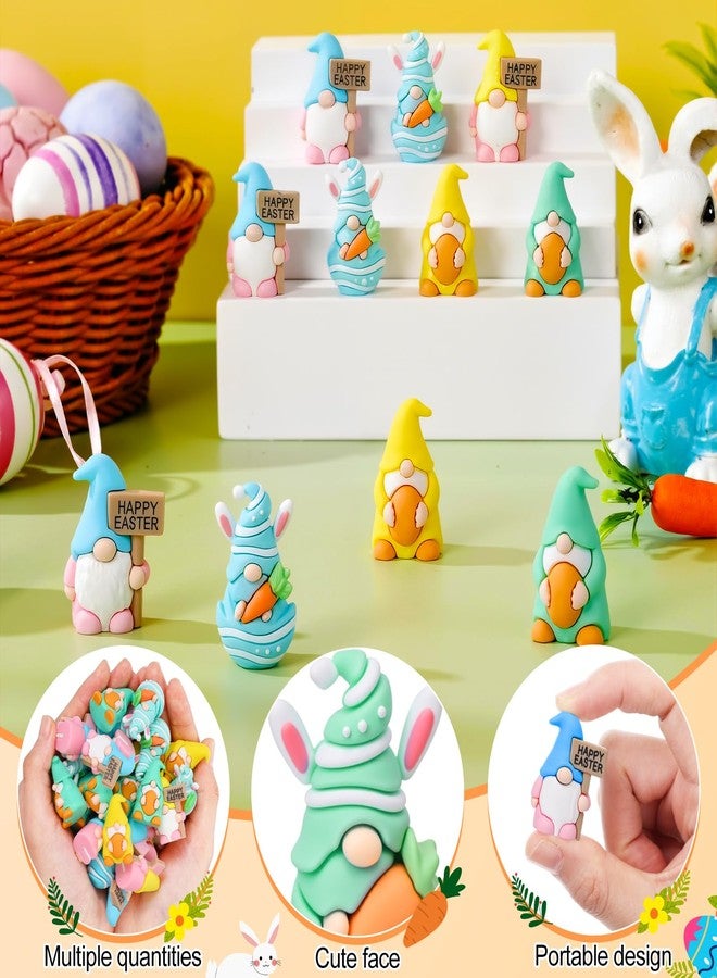 Kathfly 60pcs Easter Mini Gnomes Figures Tiny Fairy Gnomes Egg Figurines for Easter Stuffers Little Gnome Statues to Hide Bunny Spring Miniature for Basket Stuffers Filler Gifts Party Favors Garden - Image 3