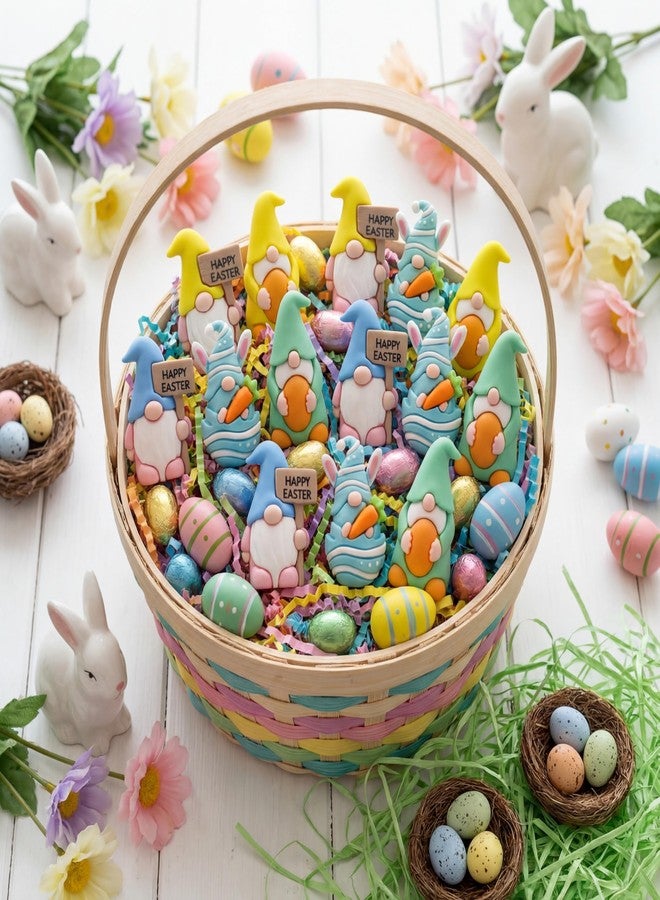 Kathfly 60pcs Easter Mini Gnomes Figures Tiny Fairy Gnomes Egg Figurines for Easter Stuffers Little Gnome Statues to Hide Bunny Spring Miniature for Basket Stuffers Filler Gifts Party Favors Garden - Image 4