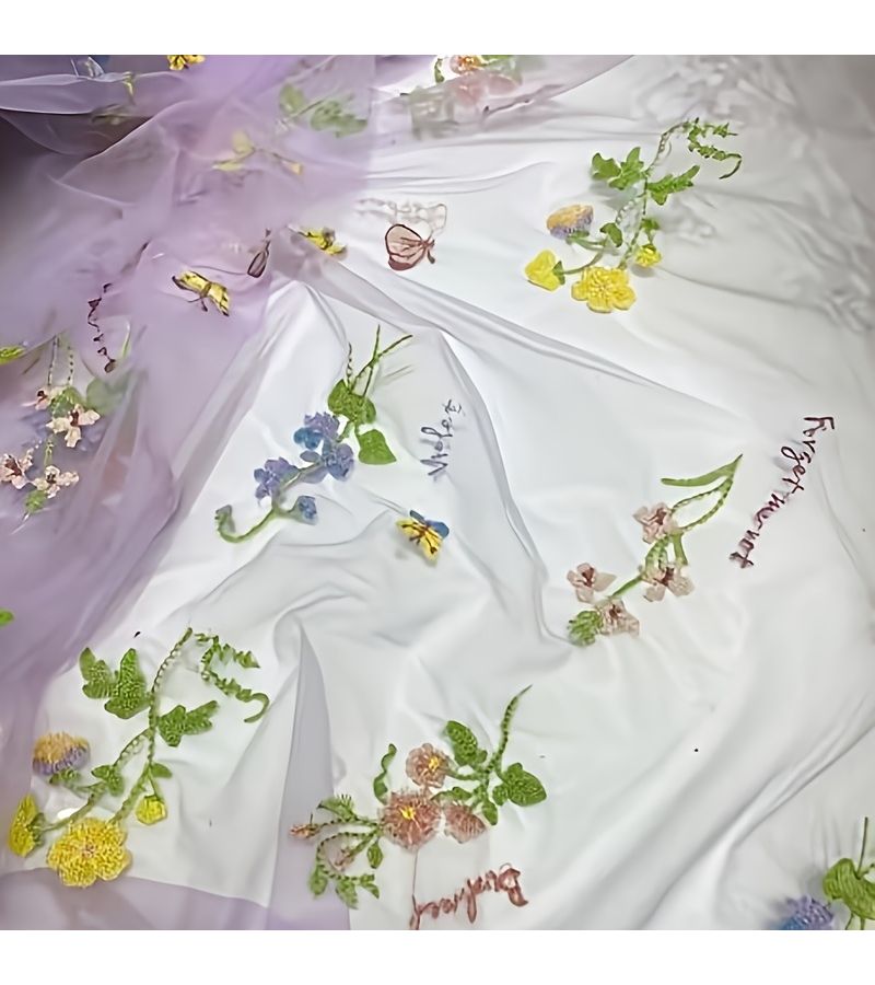 Sage Green Embroidered Tulle 78.74 Inch Wedding Table Decoration For Banquet Bridal Veil Decor - Image 4
