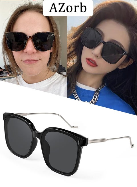 Sunglasses Men Women Metal Square Frame Sun Glassess for Men's Ladies Sunglass UV400 Protection Lens Eye Sun Glas Travel Shades Daily Eyewear Black