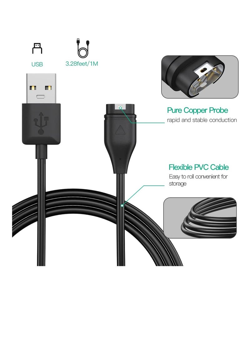 1Pack Charger Cable for Garmin Fenix 8 7 6 5 S X E, Forerunner 945 45 45S 245 Music, Vivoactive 5 4 4S 3, Instinct 1 2 2S Tide Tactical, Approach S10 S40 S60 X10, Vivomove, Venu Sq 2 2S - Image 1