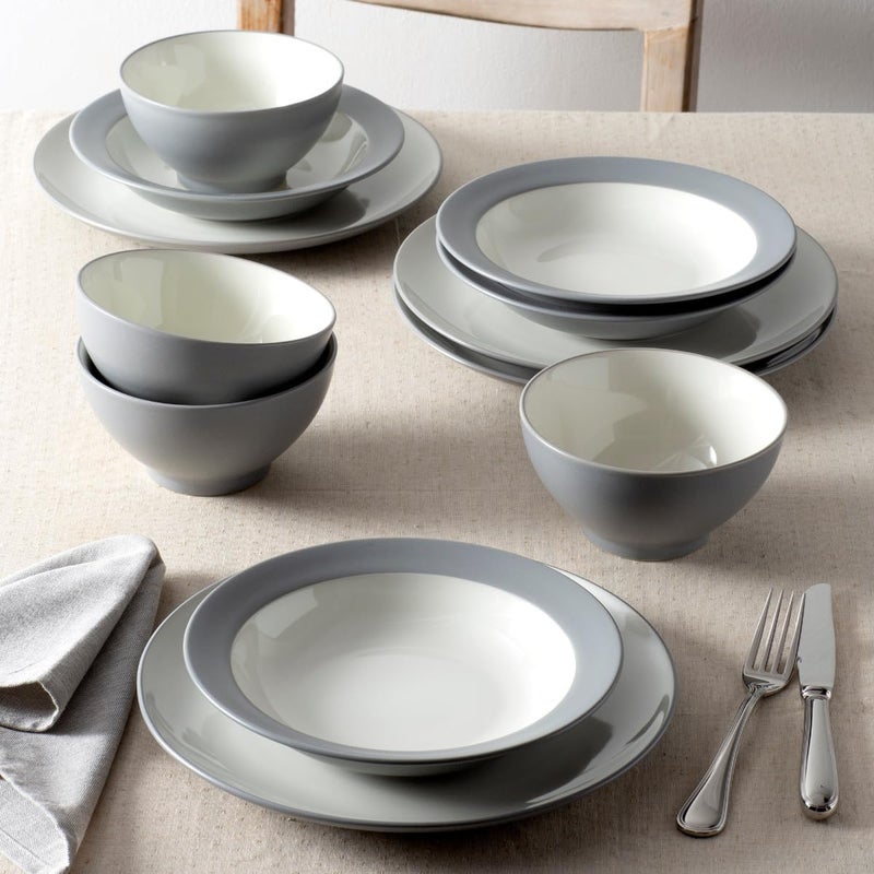 Noritake Colorwave Slate 12Piece Coupe Dinnerware Set Service for 4 - Image 5