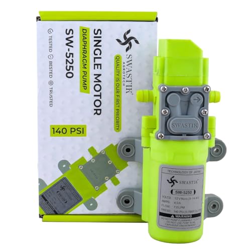 Swastik Water Pump High Pressure 12V Dc Water Pump Battery Sprayer Motor Single High Performance 12V Dc 140 Psi Used In Farm Agriculture Mist Spray, Car Bike Wash, Sanitizing, Ac Cleaning - Image 2