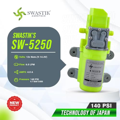 Swastik Water Pump High Pressure 12V Dc Water Pump Battery Sprayer Motor Single High Performance 12V Dc 140 Psi Used In Farm Agriculture Mist Spray, Car Bike Wash, Sanitizing, Ac Cleaning - Image 5