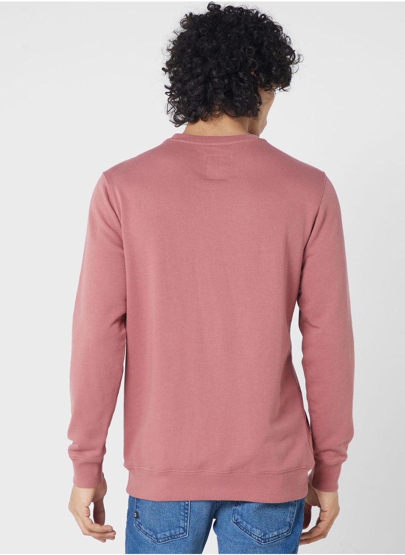 Lee Cooper - Slogan Embroidered Crew Neck Sweatshirt - Image 1