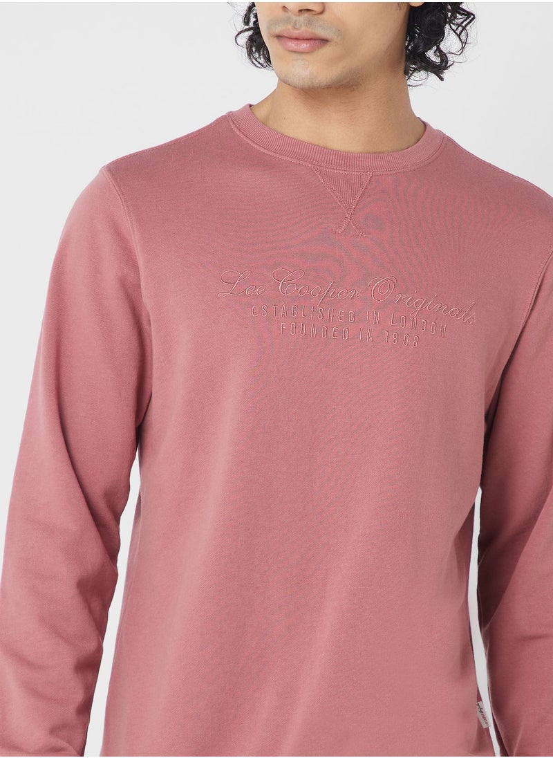 Lee Cooper - Slogan Embroidered Crew Neck Sweatshirt - Image 1