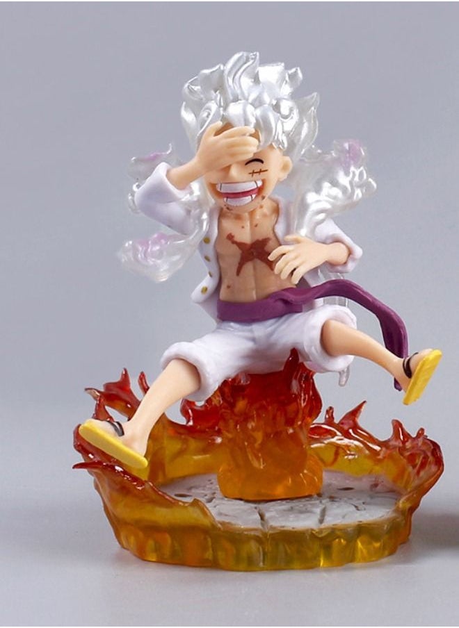 One Piece - Anime One Piece Luffy Action Figure, Fifth Gear Nika Luffy Figure Toy with Base, One Piece Luffy Car Decoration, Super Collectible Anime Action Figure Toy 10*8 CM - Image 1