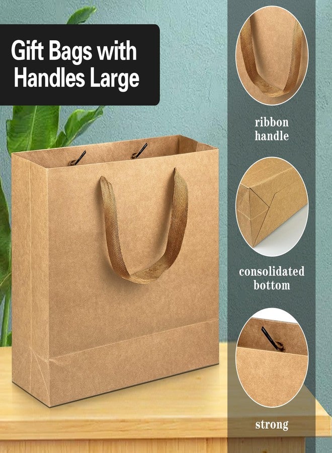 KEEPARTY 18 Pack Gift Bags with Handles Large Kraft Paper Shopping Bags Included 12.3"x 4.3"x 11" Gift Wrap Bags for Any Occasion and Small Business Use - Image 3