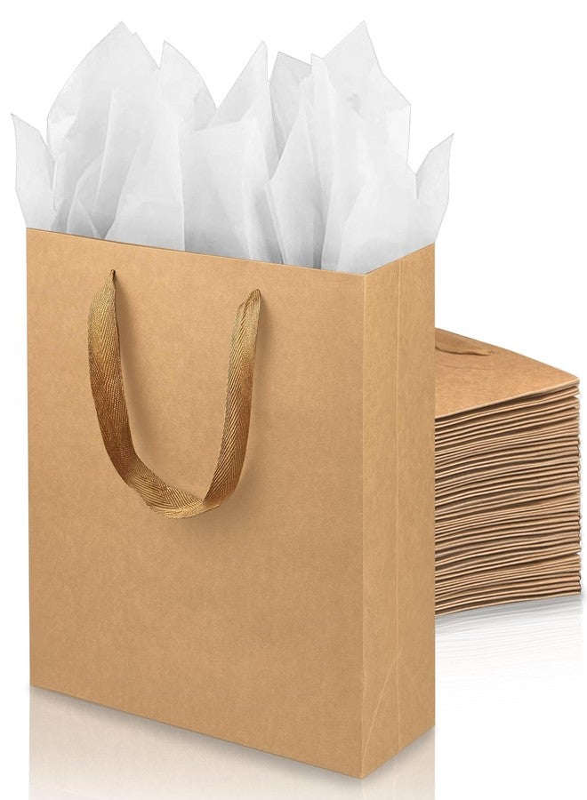KEEPARTY 18 Pack Gift Bags with Handles Large Kraft Paper Shopping Bags Included 12.3"x 4.3"x 11" Gift Wrap Bags for Any Occasion and Small Business Use - Image 1