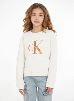 Calvin Klein Jeans Kids, Girls' Sweatshirt - Sportswear - Cotton , White - pzsku/ZDF527C6ADE1600526505Z/45/_/1723737162/9f2e8d9a-e015-43bc-abbd-8337a722089c