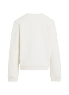 Calvin Klein Jeans Kids, Girls' Sweatshirt - Sportswear - Cotton , White - pzsku/ZDF527C6ADE1600526505Z/45/_/1723737166/3729b151-55d2-4d5f-a043-d5fc0ebed2c8