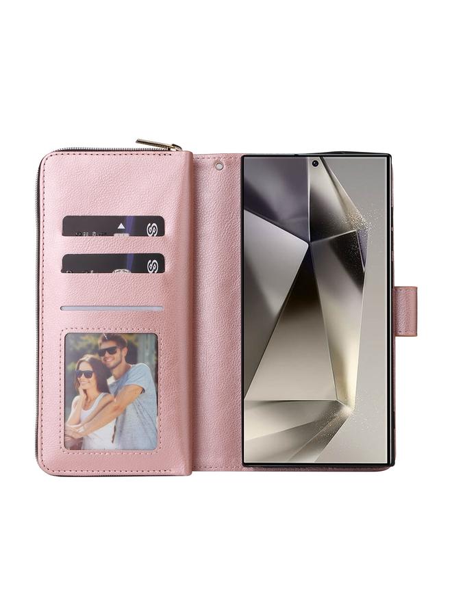 S-TOP Case For Samsung Galaxy S25 Ultra 5G 9-Card Slots Zipper Wallet Bag Leather Phone Case - Image 4