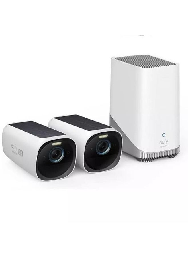eufy كاميرا مراقبة لاسلكية 3 4K، لون أبيض 