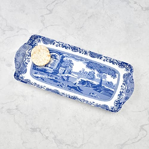 Pimpernel Spode Blue Italian Collection Sandwich Tray – (15.25" x 6.5") Rectangular Melamine Serving Piece with 18th Century Inspired Countryside Design, Decorative Kitchen & Dining for Snacks & Pastries - Image 4