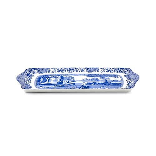 Pimpernel Spode Blue Italian Collection Sandwich Tray – (15.25" x 6.5") Rectangular Melamine Serving Piece with 18th Century Inspired Countryside Design, Decorative Kitchen & Dining for Snacks & Pastries - Image 2