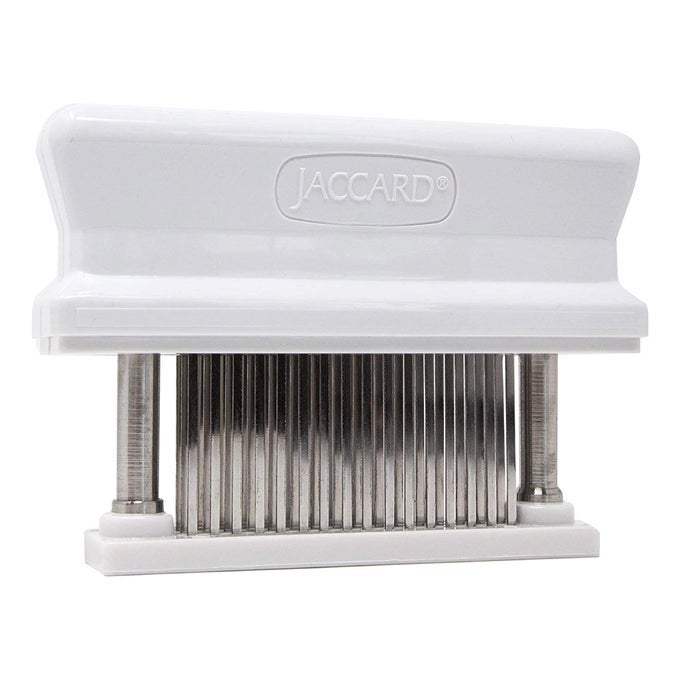 200348 48 BLADE DURABLE MEAT TENDERIZER WITH STAINLESS STEEL RAZOR SHARP NEEDLE COOKING GADGET FOR TENDERIZING CHICKEN BEEF PORK VEAL BBQ WHITE