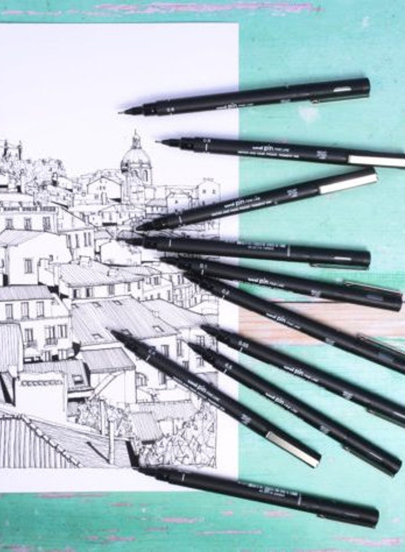 Uni Pin Uni Pin Fineliner 0.4mm Drawing Pen Black Box of 12  - Image 2