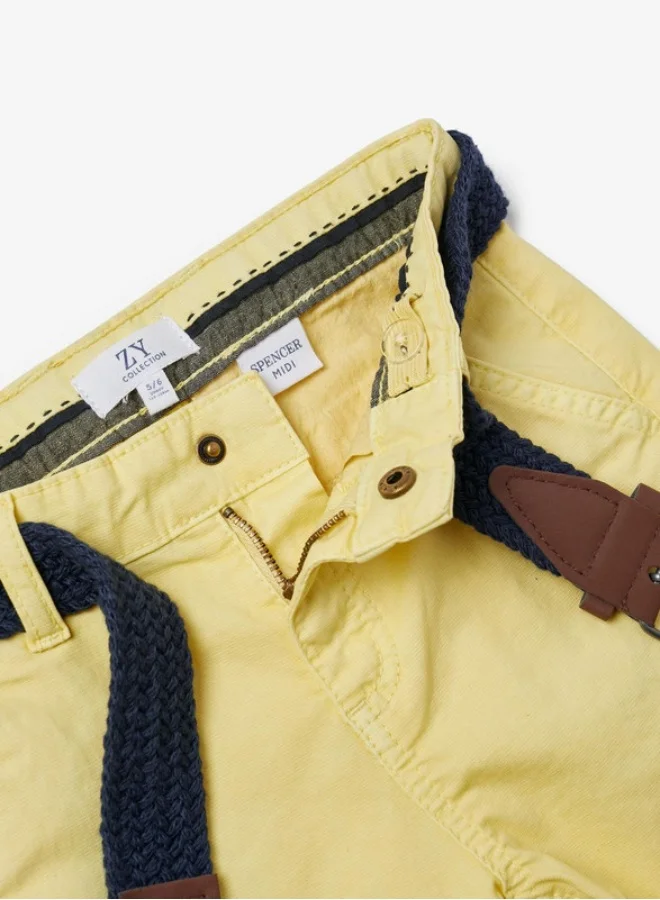 زيبي Zippy Midi Chino Shorts With Belt For Boys