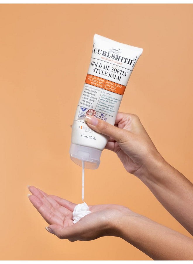 CURLSMITH - Urlsmith Hold Me Softly Style Balm Vegan Soft Hold Styling Cream For Wavy And Curly Hair Natural Look (8Fl Oz)… - Image 1