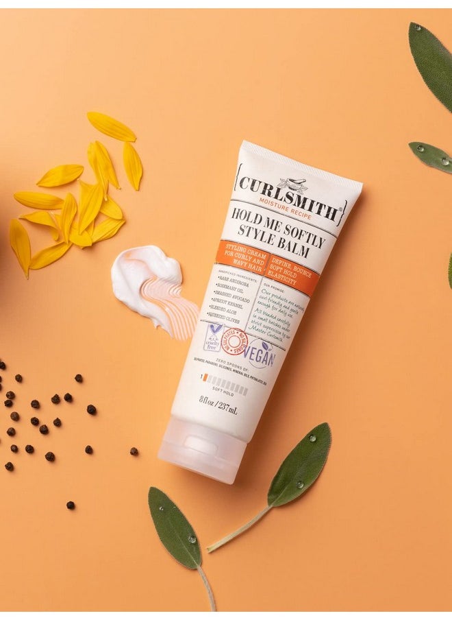 CURLSMITH - Urlsmith Hold Me Softly Style Balm Vegan Soft Hold Styling Cream For Wavy And Curly Hair Natural Look (8Fl Oz)… - Image 1