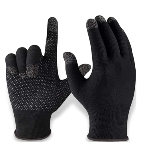 QPOIBSD Mobile Game Gloves, Ultra-Thin Mobile Gaming Gloves，Anti-Sweat Mobile Finger Sleeve Breathable for High-Ranking Players Mobile Game Streamer (Black Gold) - Image 1
