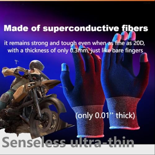 QPOIBSD Mobile Game Gloves, Ultra-Thin Mobile Gaming Gloves，Anti-Sweat Mobile Finger Sleeve Breathable for High-Ranking Players Mobile Game Streamer (Black Gold) - Image 4