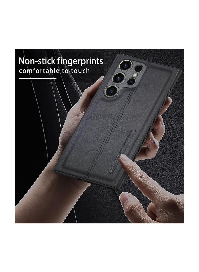 OMAKER Luxury PU Leather Shockproof Case Cover For Samsung Galaxy S23 Ultra 5G 2023 Black  - Image 3