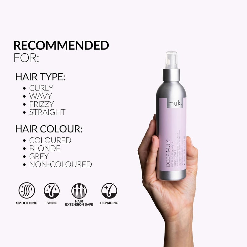 MUK. MUK Haircare Deep Leave In Conditioner - Soft & Silky Detangling Spray, 8.5 oz - Image 5