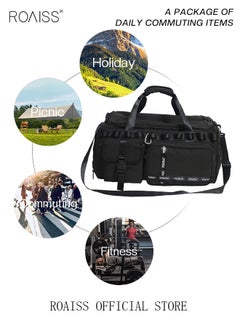 roaiss Large-Capacity Travel Bag Men's Short-Distance Luggage Backpack College Students Boarding Backpack Dry and Wet Separation Fitness Bag  - Image 5