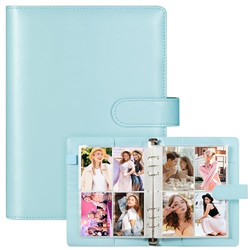 WITHYU A5 Kpop Photocard Binder with 30 Pack 4Pocket Card Pages 6 Ring A5 Binder Card Collector Album with 240 Card SlotsPU Leather Binder Cover with Magnetic Buckle Closure for Organizing Trading Card - Image 1