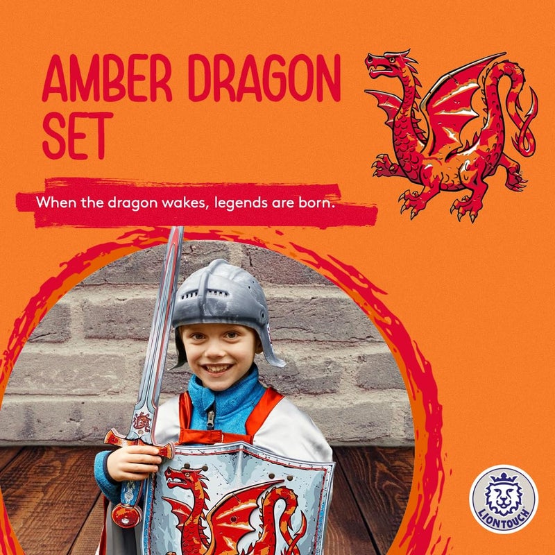 Liontouch  Amber Dragon Foam Sword  Shield for Boys Aged 38 Years  Medieval Knight Set for Pretend Play with Red Dragon Theme  Safe Weapons  Battle Accessories for Dress Up  Costumes - Image 3